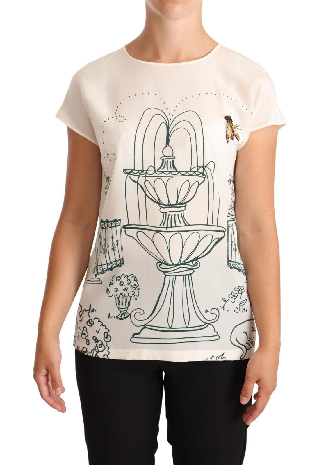 Garden Fountain T-Shirt Blouse