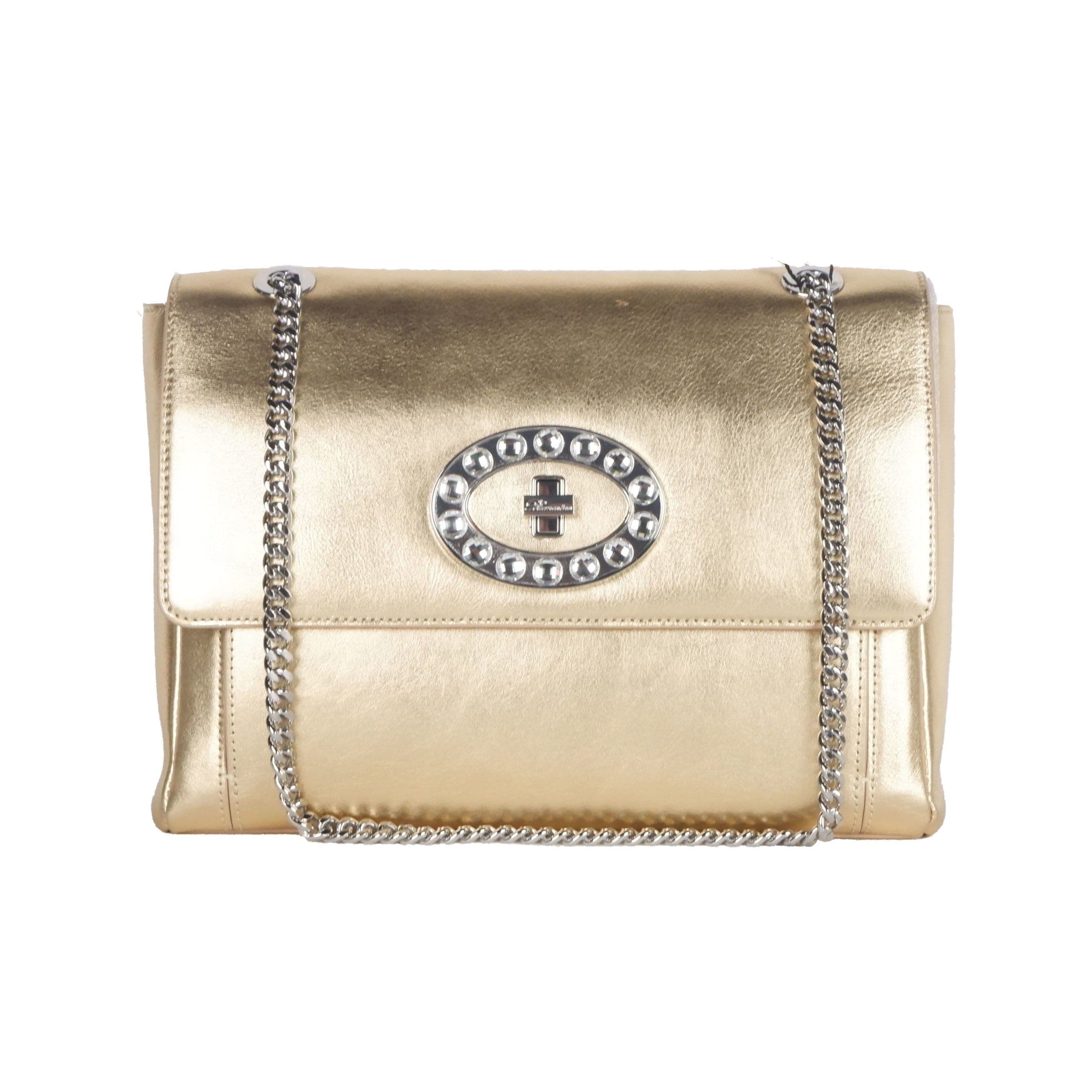 Gold Leather Shoulder Bag