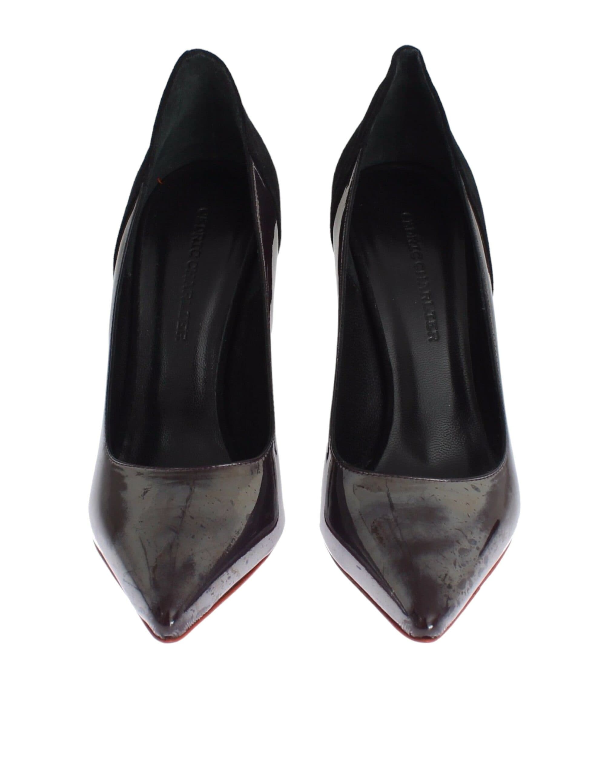 Leather Suede Heels Pumps