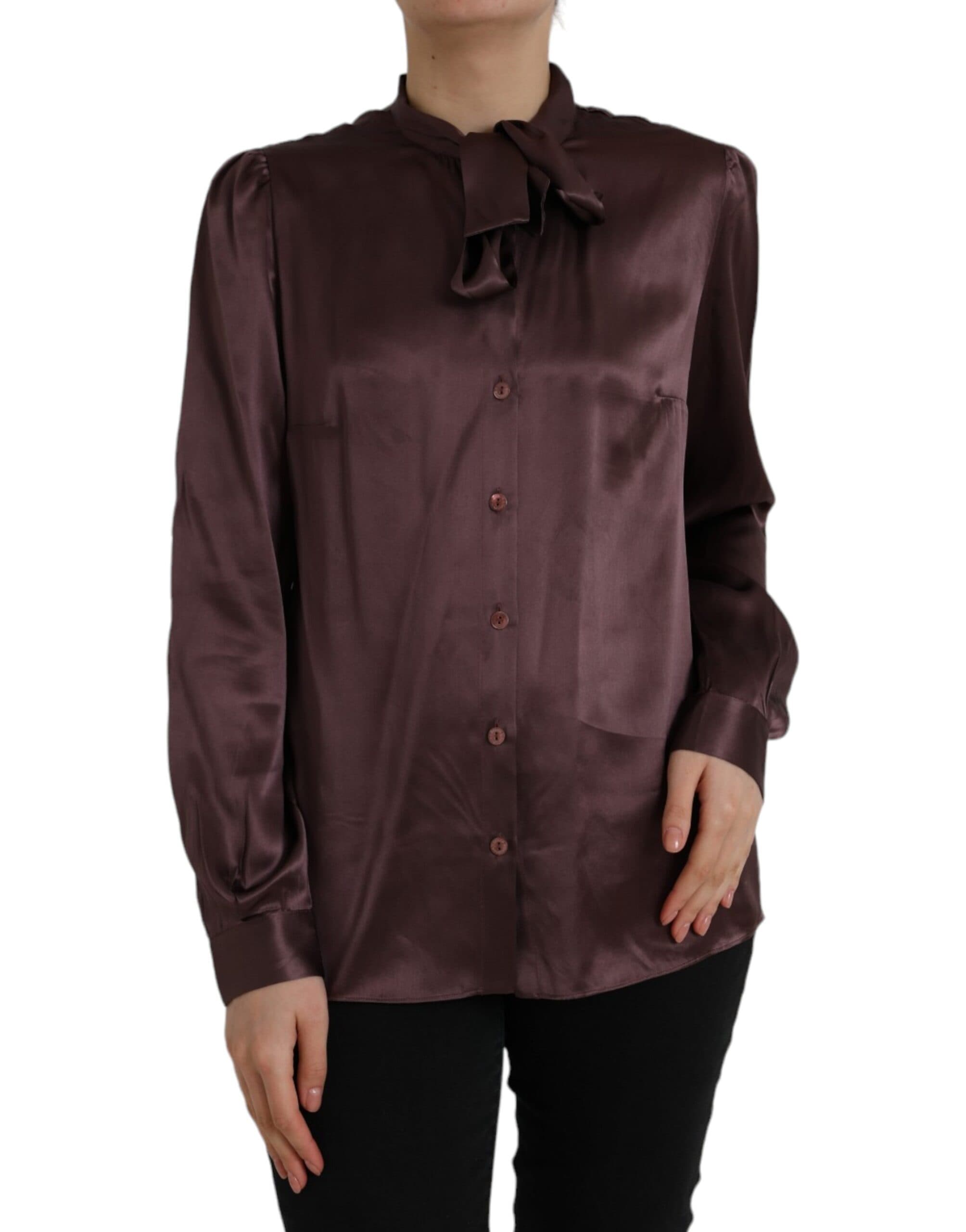 Ascot Collar Long Sleeve Top