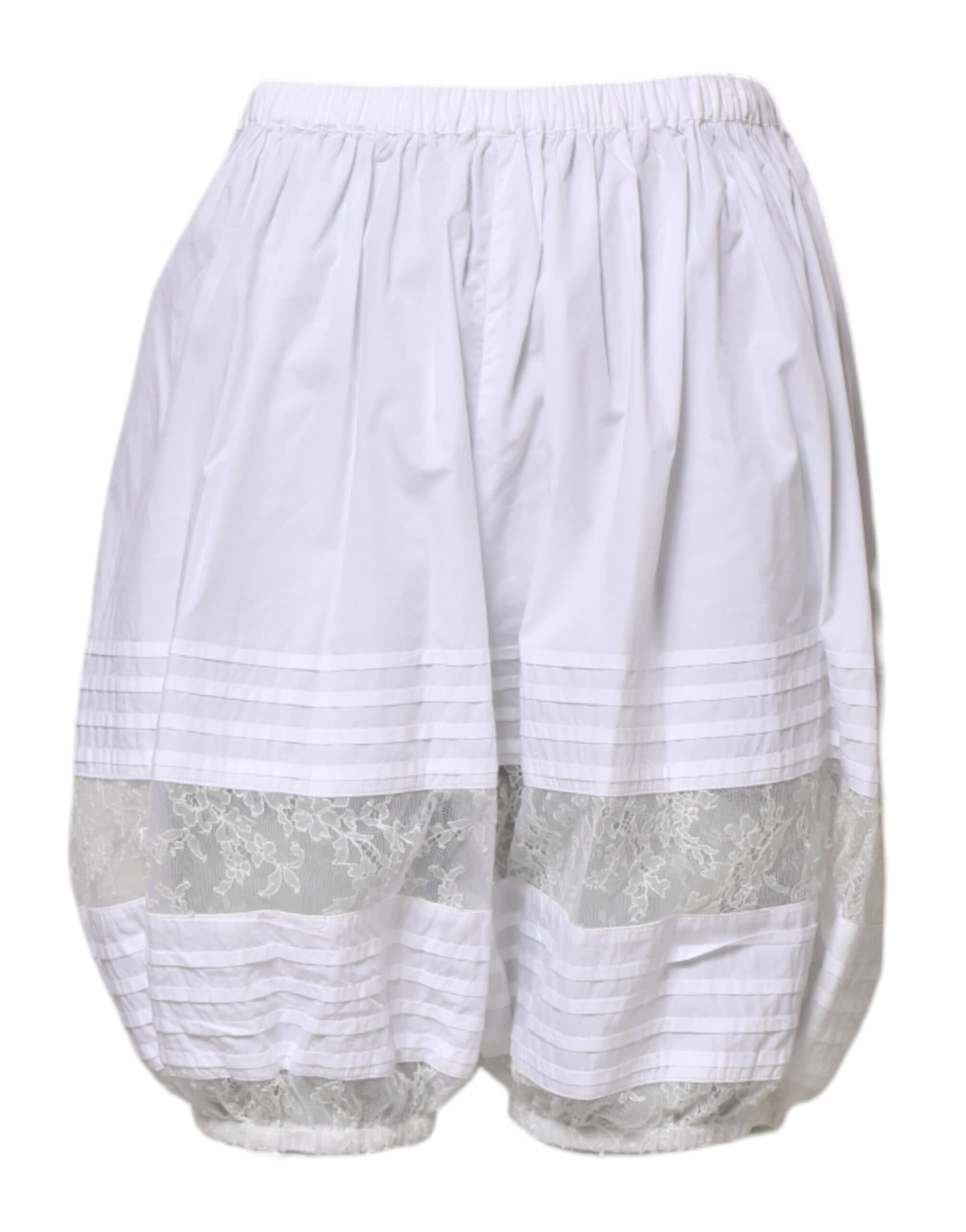 Lace Paneled Cotton High Waisted Shorts