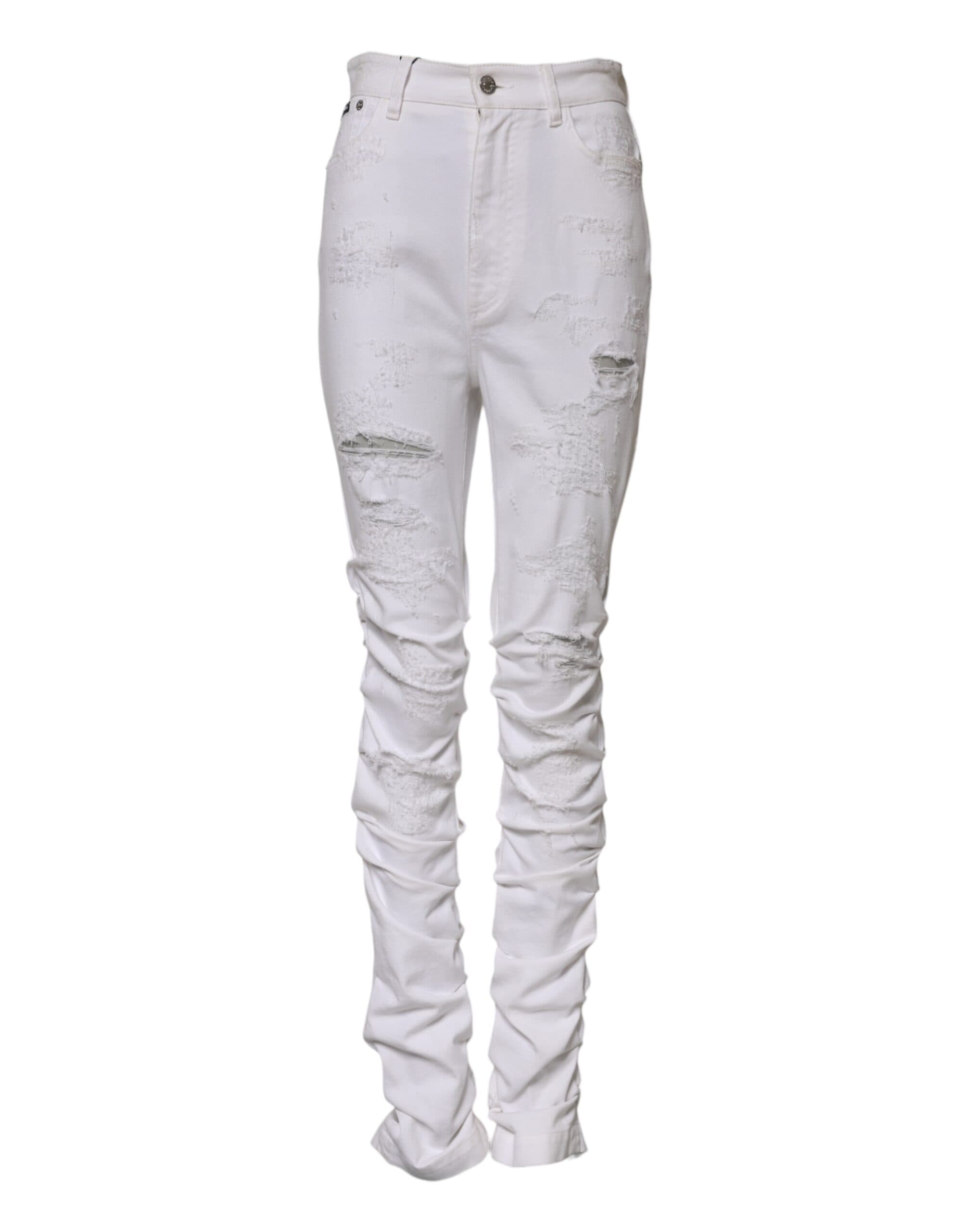 Tattered Cotton High Waist Denim