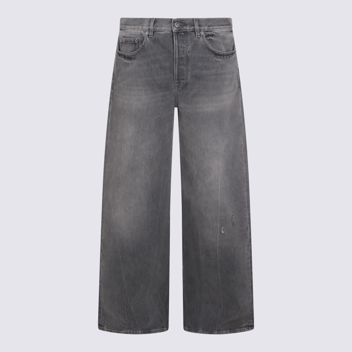 Grey Cotton Denim Jeans