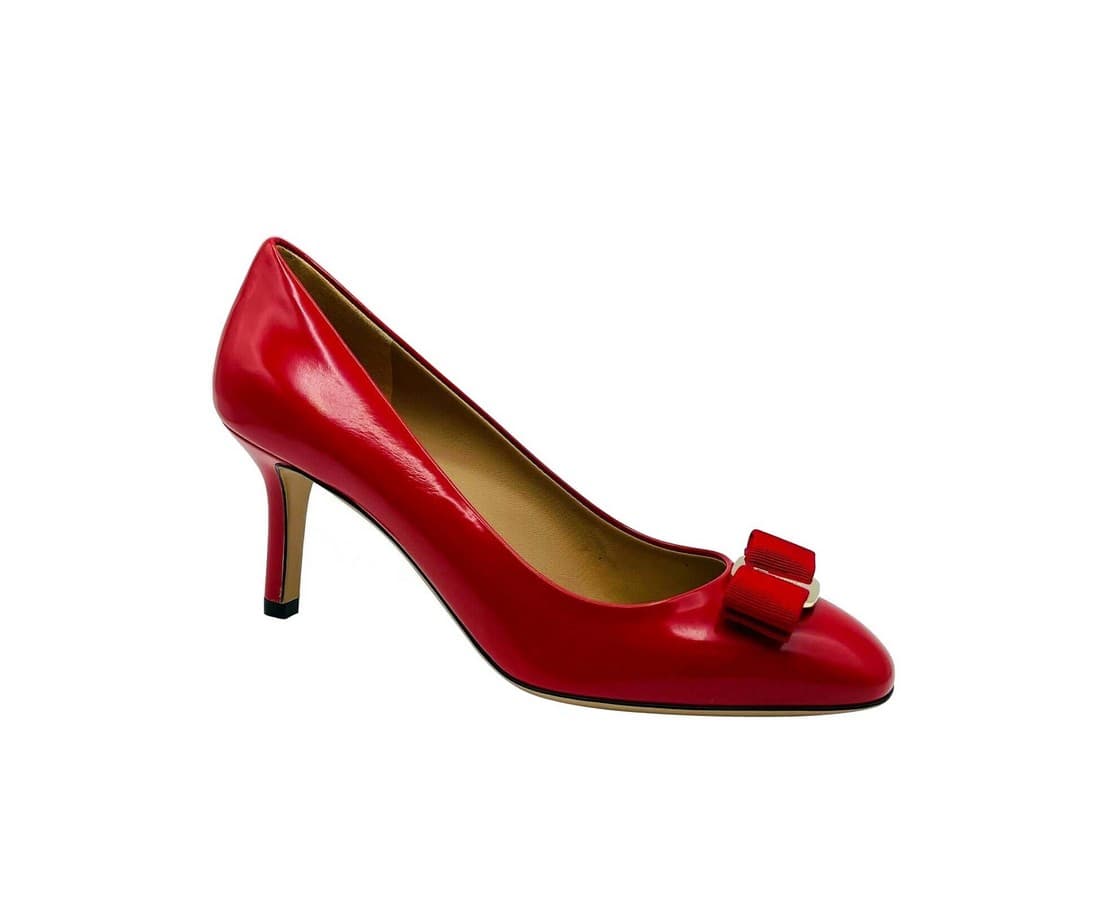 Leather Bow Heel Pump