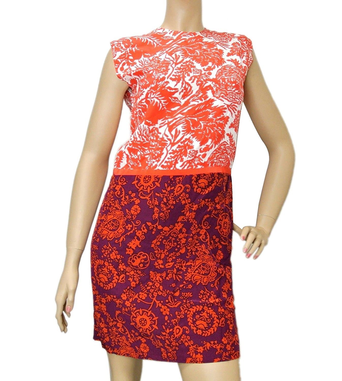 MultiColor Floral Silk T Shirt Runway Dress