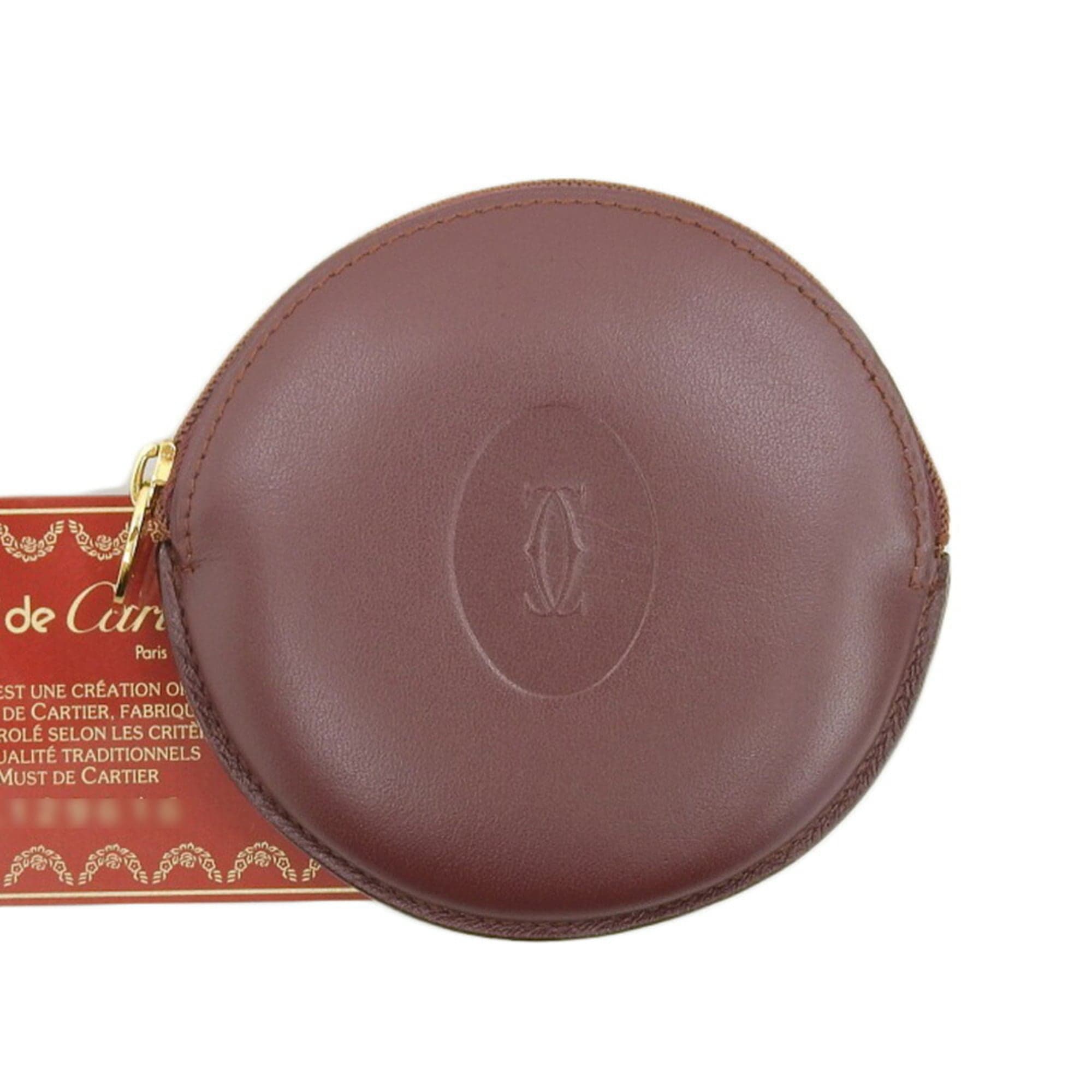 Wine Red Leather Coin Purse/Coin Case