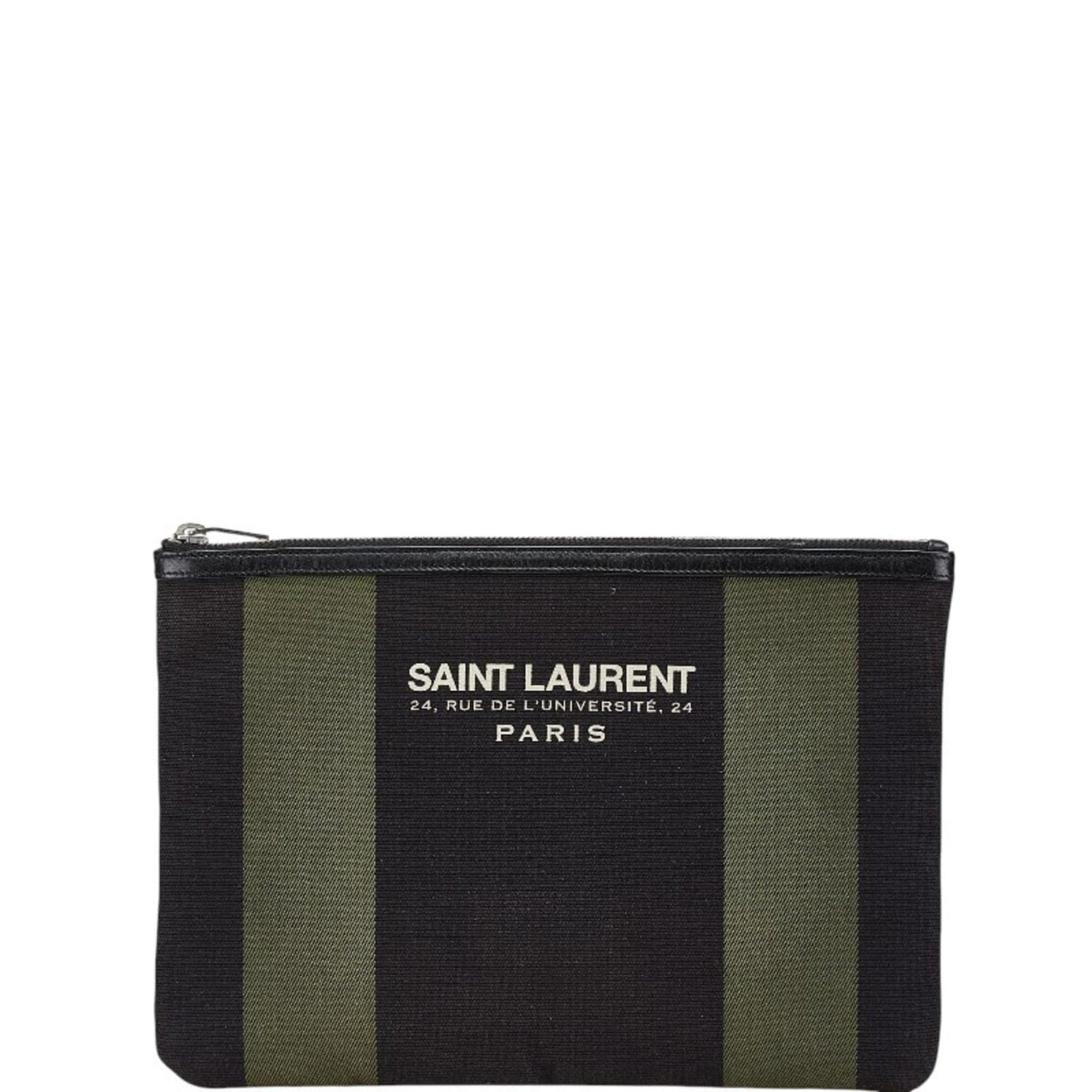 Canvas Leather Clutch Bag Pouch