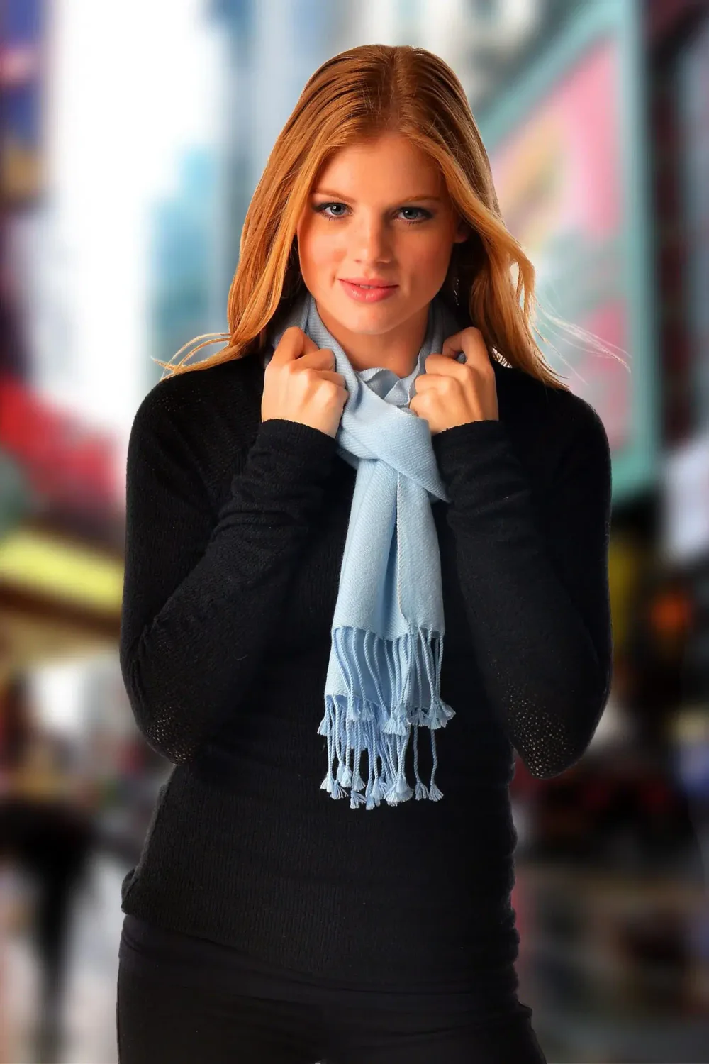 Cashmere Scarf with Tassels