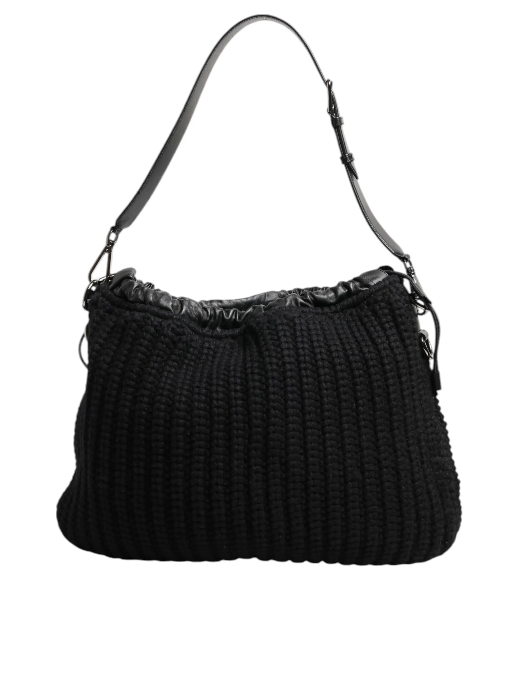 Knitted Leather Shoulder Bag