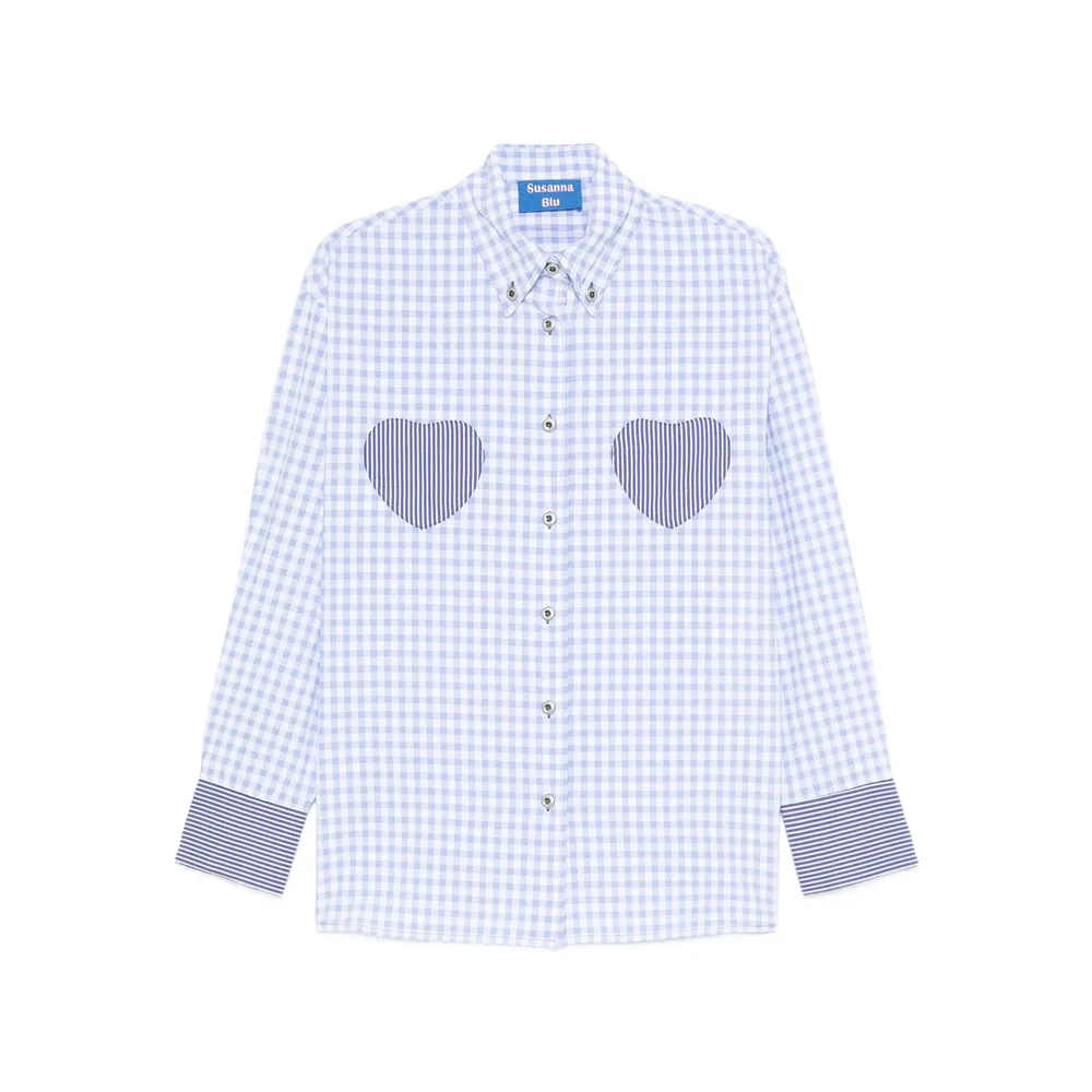 Gingham Heart-detail Shirt