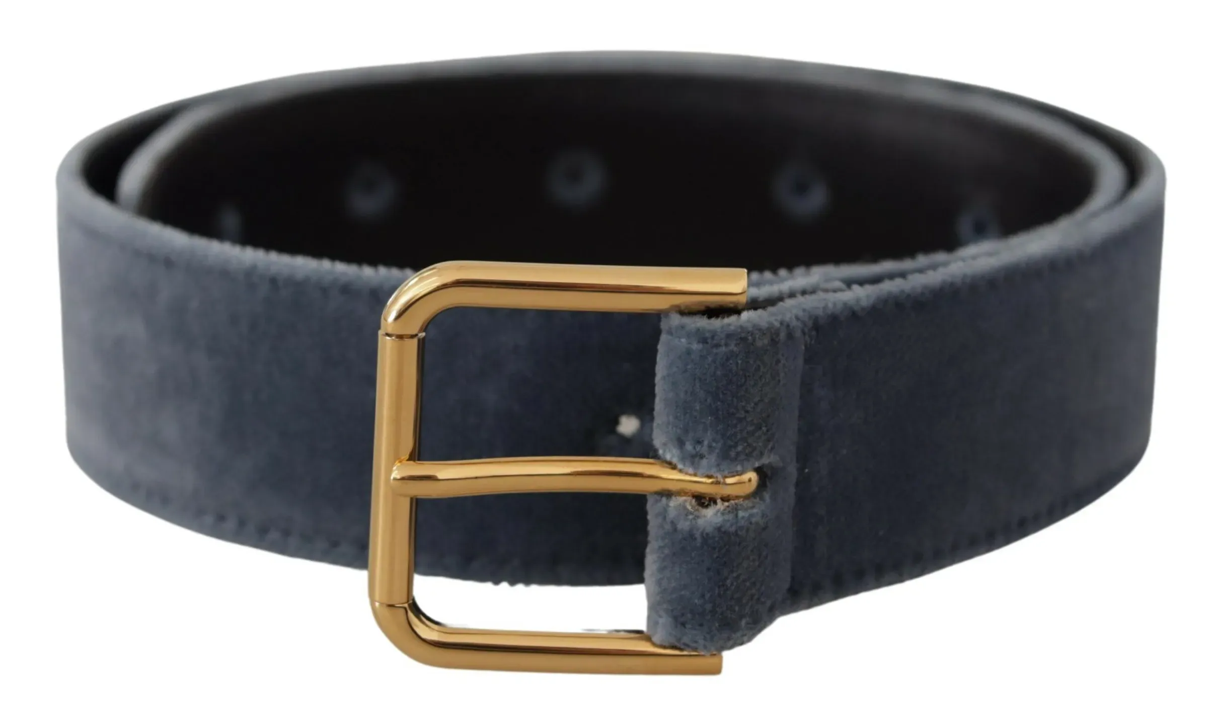 Velvet Gold Metal Logo Waist Buckle Belt
